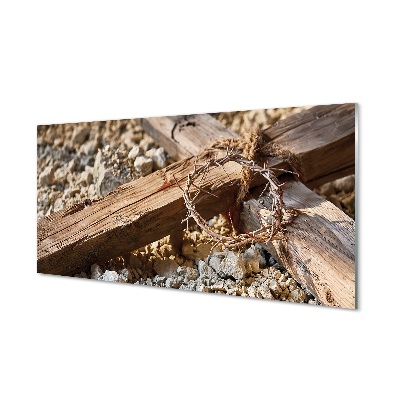 Sklenený obraz Tŕňová koruna na kríži