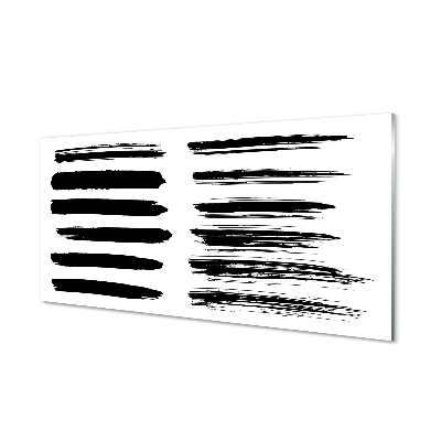 Skleneny obraz Čierne ťahy štetcom