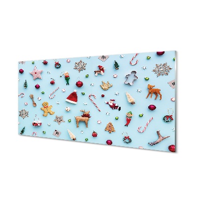 Skleneny obraz Vzor vianočných ozdôb