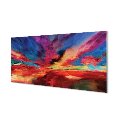 Skleneny obraz Farebné odrazené oblaky