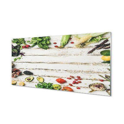 Sklenený obraz Rozsypaná zelenina na doske