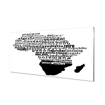 Skleneny obraz Čiernobiely nápis Afrika