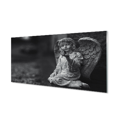 Skleneny obraz Sivá figúrka anjela