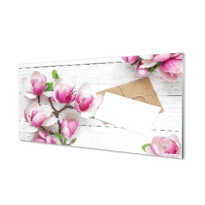 Skleneny obraz Magnólia a písmená