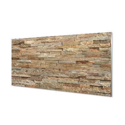 Obraz na skle Kamenná lila tehlová stena