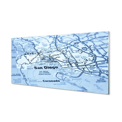 Obraz na skle Mapa mesta San Diego