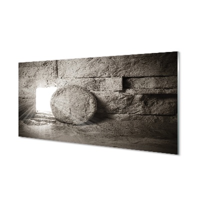 Obraz na skle Skala pri východe z jaskyne