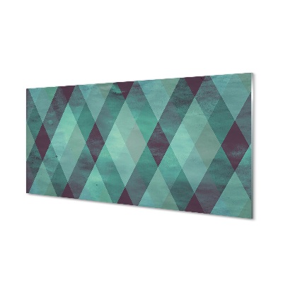 Sklenený obraz Geometrický zelený kosoštvorcový vzor