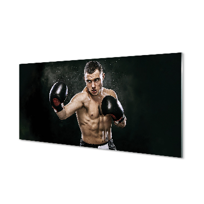 Obraz na skle Boxer čierne rukavice