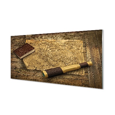 Obraz na skle Stará mapa ďalekohľad