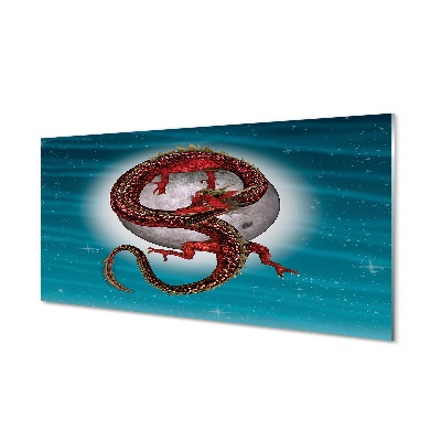 Sklenený obraz Japonský drak v splne