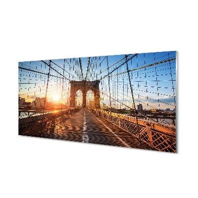 Obraz na skle Most mrakodrapov východ slnka