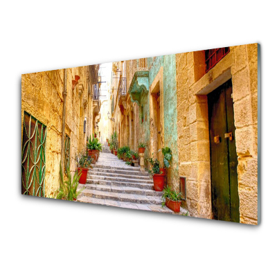 Skleneny obraz Stará ulica Mesto