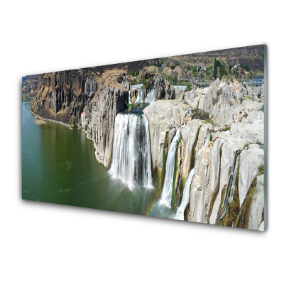 Sklenený obraz Vodopád Skaly Voda