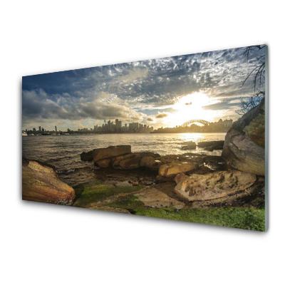 Obraz na skle Morské mesto Krajina