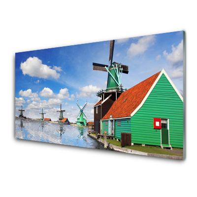 Sklenený obraz Dom Veterný mlyn