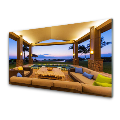 Obraz na skle Záhrada Terasa Palmy