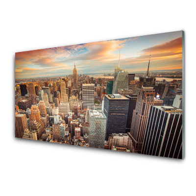 Sklenený obraz Mestské mrakodrapy Domy