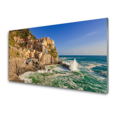 Sklenený obraz Mesto pri vode Krajina