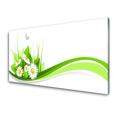 Obraz na skle Zelená abstrakcia sedmokrások