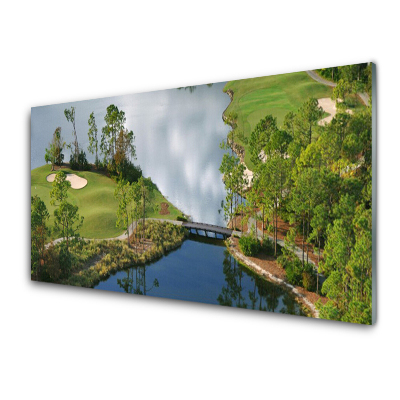 Sklenený obraz Jazero a stromy Príroda