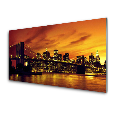 Sklenený obraz Most na pozadí pri západe slnka