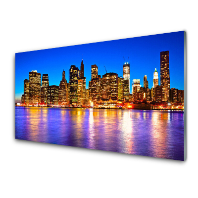 Sklenený obraz Osvetlené mesto v noci