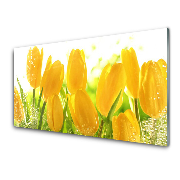 Obraz na skle Kytica žltých tulipánov