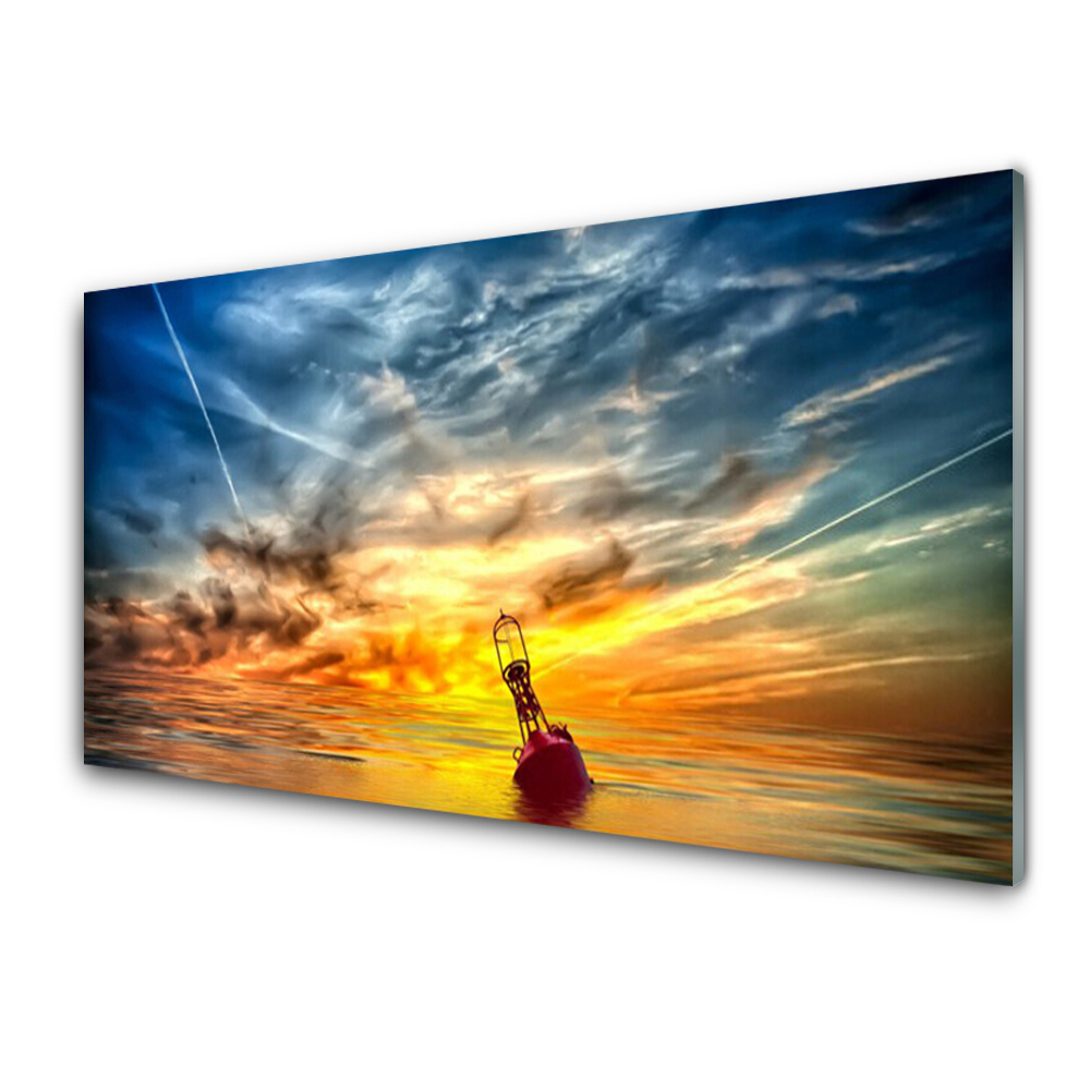 Sklenený obraz Bóje na pozadí oblohy