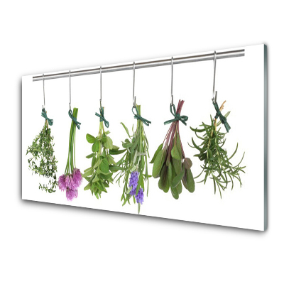 Sklenený obraz Kuchynské bylinky a korenie