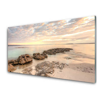 Skleneny obraz Pastelové oblaky na pobreží