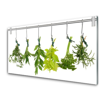 Obraz na skle Zväzky byliniek zavesené na háčikoch