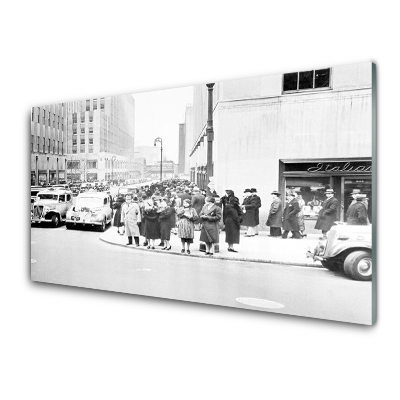 Sklenený obraz Čiernobiele mesto Retro História