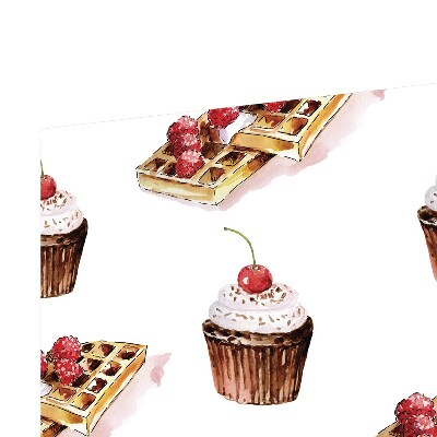 Sklenená doska na krájanie Kreslenie dezertu