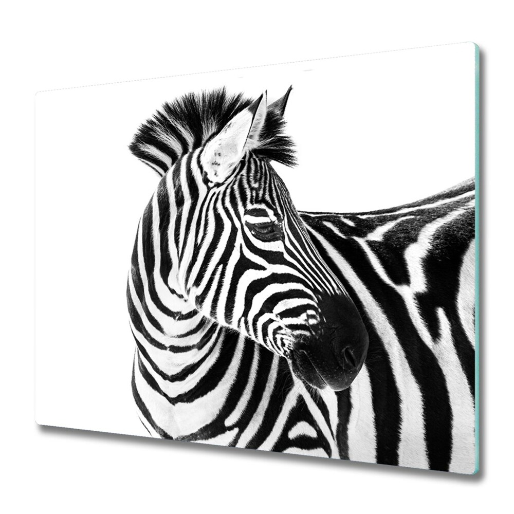 Sklenená doska na krájanie Zebra na bielom pozadí
