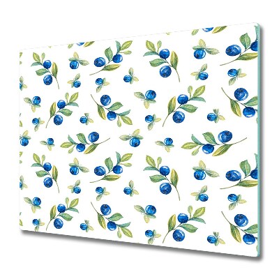 Sklenená doska na krájanie Listy a čučoriedky