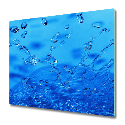 Doska na krájanie Kvapky vody na modrom pozadí