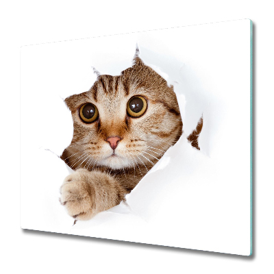 Sklenená doska na krájanie Mačiatko vystupujúce z pozadia