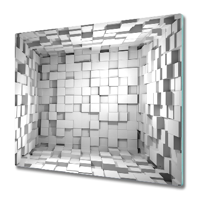 Sklenená doska na krájanie Biele kocky