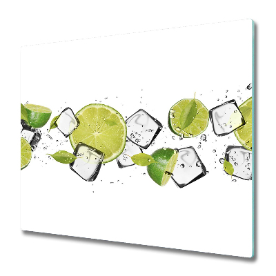 Sklenená doska na krájanie Čerstvé limetky s ľadom