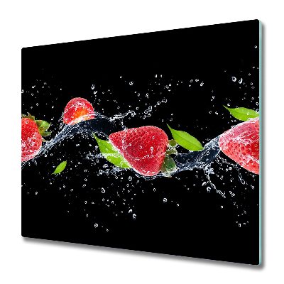 Sklenená doska na krájanie Jahody vo vode