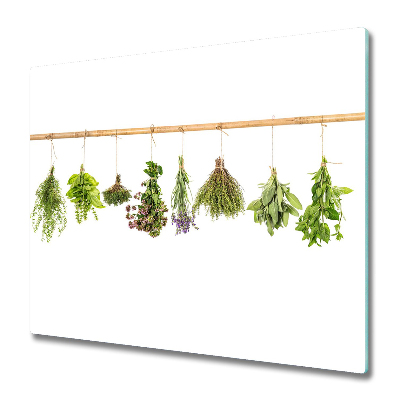 Sklenená doska na krájanie Závesné bylinky na šnúrke