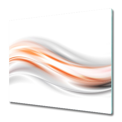 Sklenená doska na krájanie Oranžové a sivé vlny