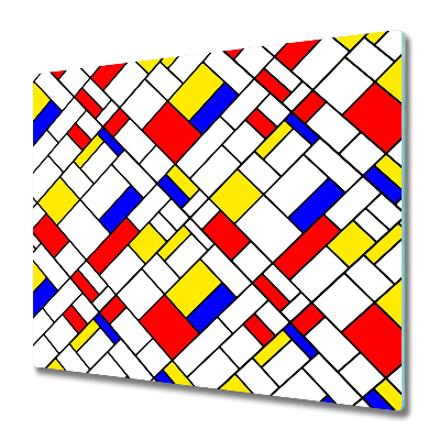 Sklenená doska na krájanie Abstraktná červená žltá námornícka modrá