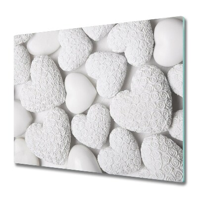 Doska na krájanie Biele srdcia