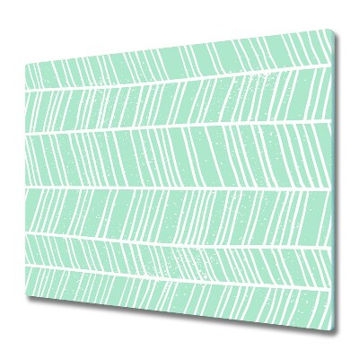 Sklenená doska na krájanie Vzor rybej kosti v mätovej farbe