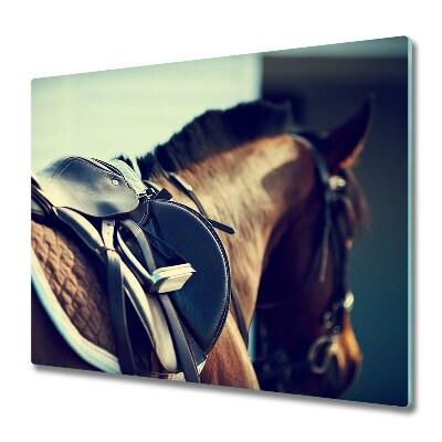 Sklenená doska na krájanie Osedlaný kôň