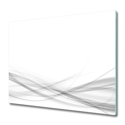 Sklenená doska na krájanie Abstraktné biele vlny
