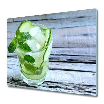 Sklenená doska na krájanie Uhorková voda v pohári