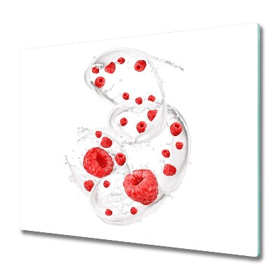 Sklenená doska na krájanie Mlieko a maliny